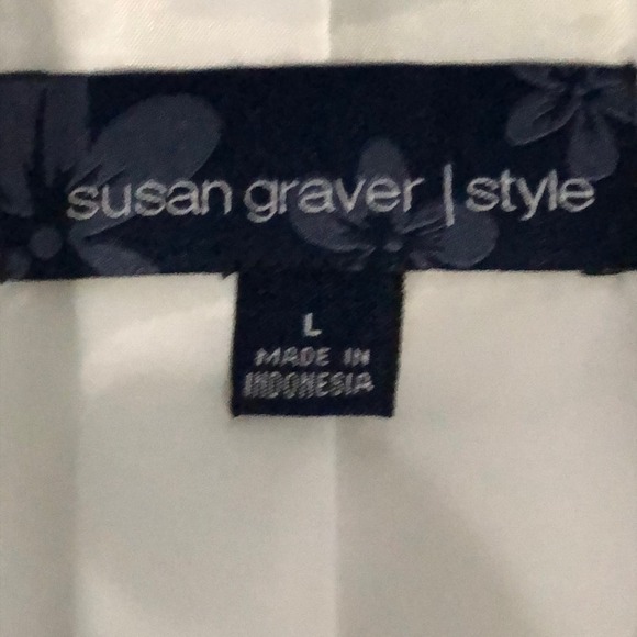 Susan Graver  Floral Spring Light weight  Jacket  Blazer size Large - Picture 8 of 10